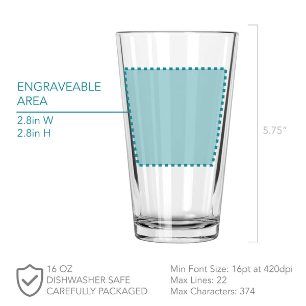 Etched Pint Glass - Design: HATERADE