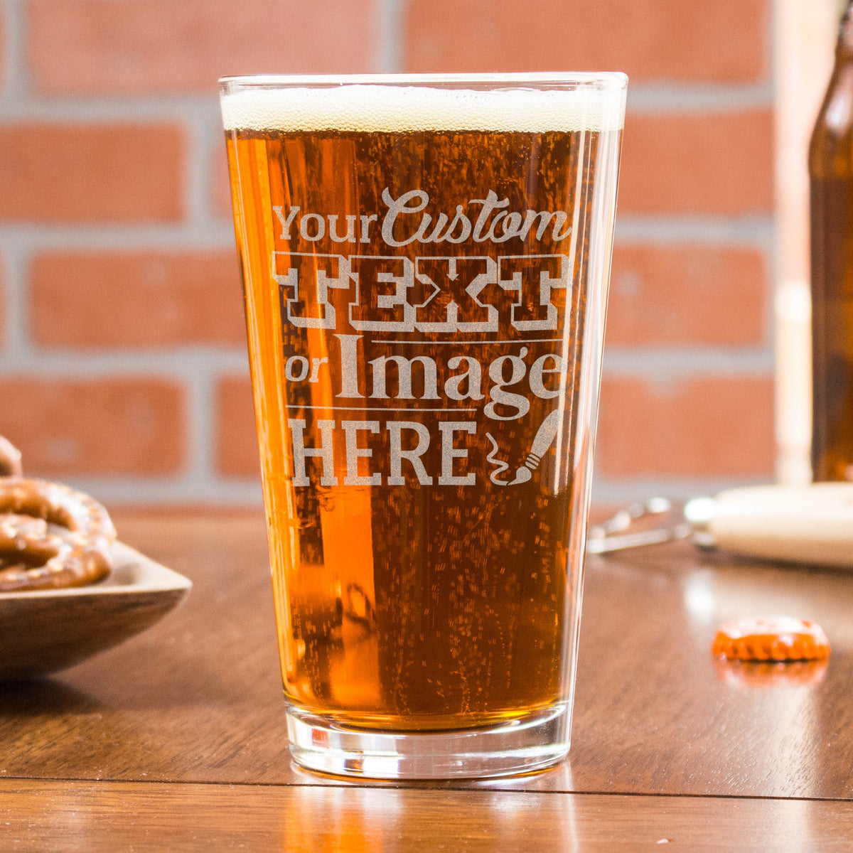 2 PRINTED PINT GLASSES