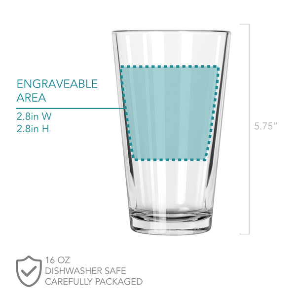 Etched Pint Glass Birthday - Design: BDAY3