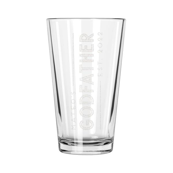 Personalized Godfather Beer Glass, Design: GDPA1