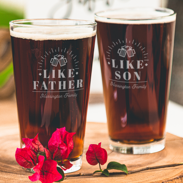 Like Father, Like Son / Daughter 2 Pint Glass Set - Design: FD12