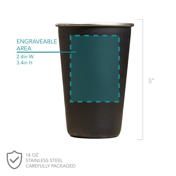 Personalized Initial Stainless Steel Pint, Design: K5