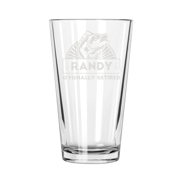 Punny Personalized Retirement Pint Glass, Design: RETIRED4