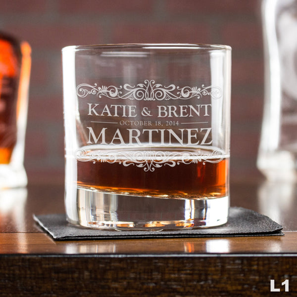 Engraved Whiskey Glasses Couples - Design: L1