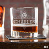 Engraved Whiskey Glasses Personalized - Design: M2