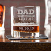 Engraved Whiskey Glasses Dad Established: 1-3 Names - Design: DADEST