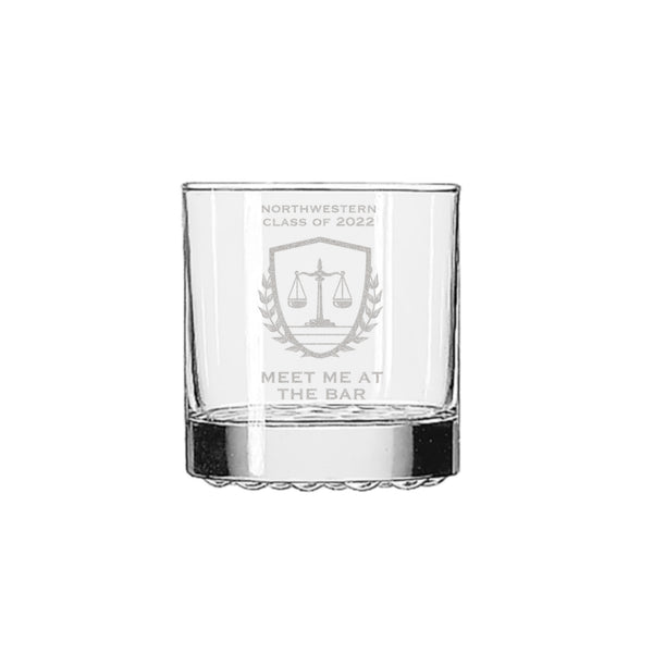Personalized Law School Whiskey Glass, Design: LAW1