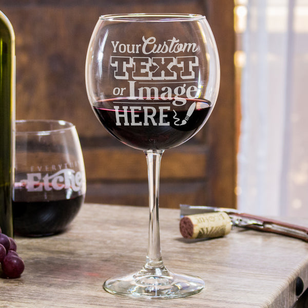 Engraved Red Wine Glasses - Design: CUSTOM