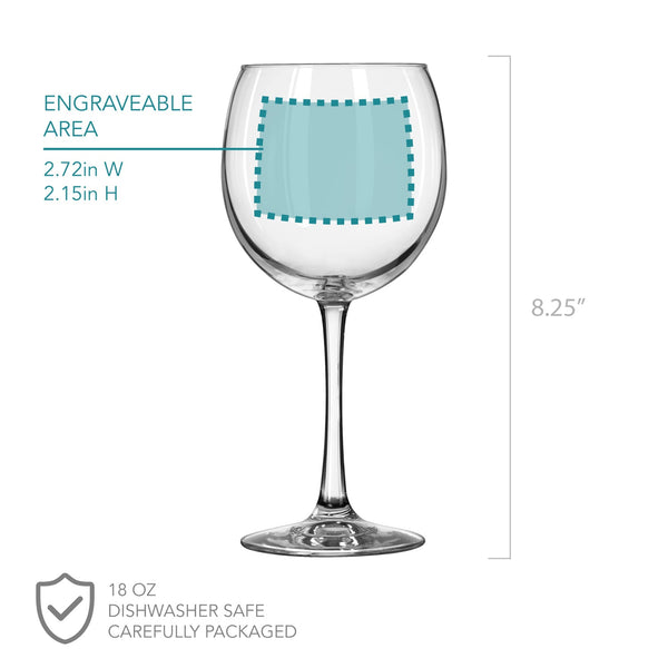 Personalized Roman Numeral Red Wine Glasses, Design: NUMERALS