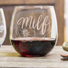 MILF Stemless Red Wine Glass - Design: MILF