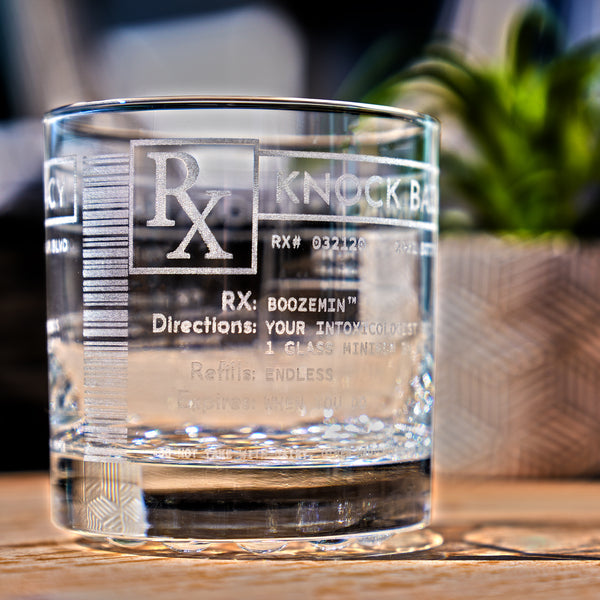 Prescription Whiskey Glass - Design: RX