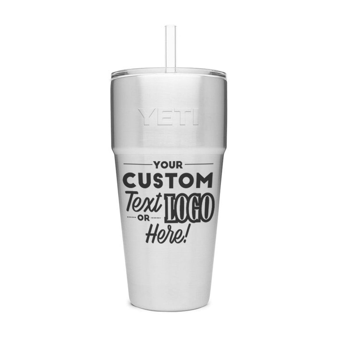 PERSONALIZED Authentic 26 oz Yeti Rambler with Straw Lid- LASER