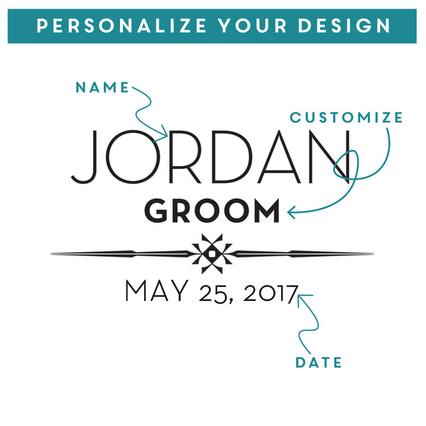 Etched Stemless White Wine Glasses Personalized - Design: S3