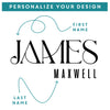 Modern Name Keepsake Box in Black, Design: S4