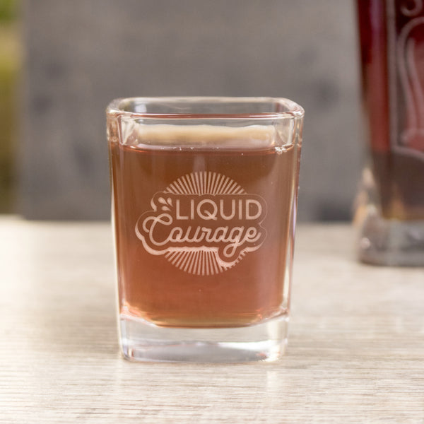 Liquid Courage Shot Glass - Design: COURAGE