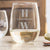 Etched Stemless White Wine Glasses - Design: INITIAL2