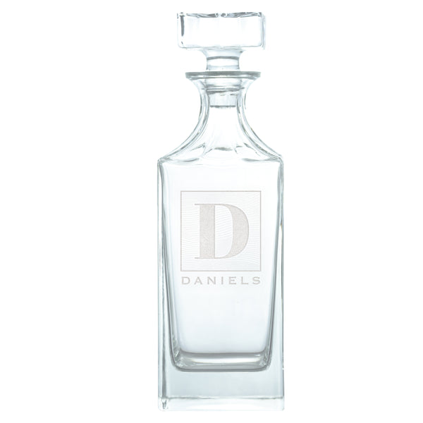 Personalized Initial Tall Whiskey Decanter, Design: K5