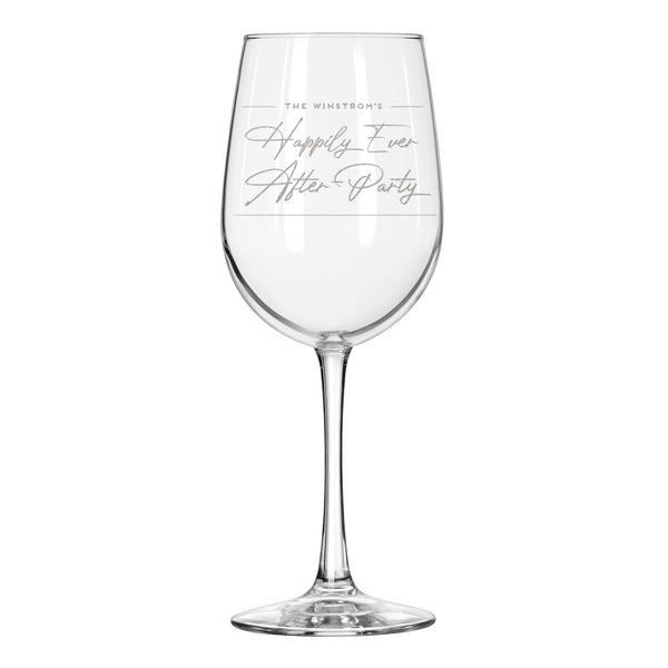 Wedding Reception Party Etched White Wine Glasses - Design: WG7