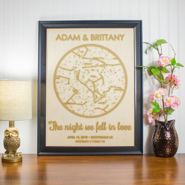 Custom wood prints are personalized with your unique information.