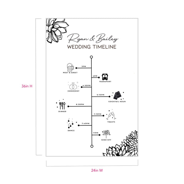 Desert Wedding Timeline Sign, Design: DESERTTIME