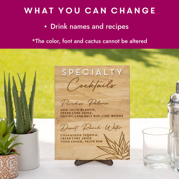 8x10 Desert Themed Wedding Signage, Design: DESERT