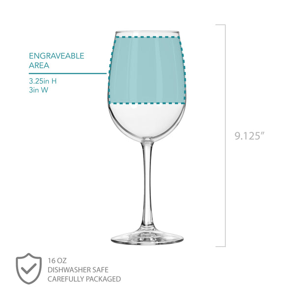 Etched White Wine Glasses Birthday - Design: BDAY3