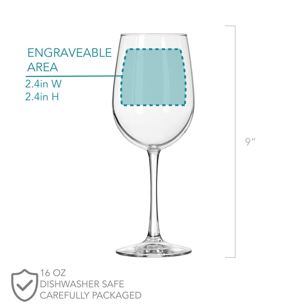 Etched White Wine Glasses - Design: FIANCEE