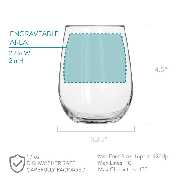 Personalized Stemless White Wine Glass - Design: CUSTOM