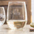 Etched Stemless White Wine Glasses Couples - Design: N2