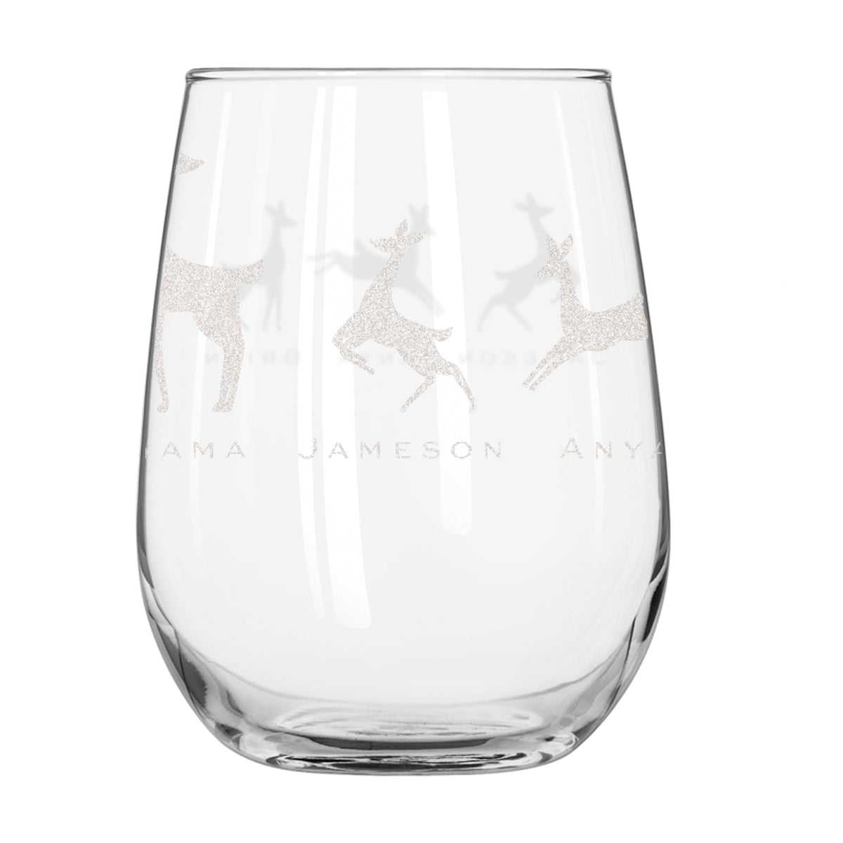 Deer Family Personalized Holiday Wine Carafe, Design: FM9 - Everything  Etched