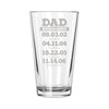 Etched Pint Glass Dad Established: 1-5 Names - Design: DADEST